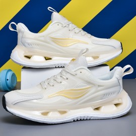 Women's Breathable Mesh Sneakers - Stylish Pink & White Running Shoes with Non-Slip EVA Sole, Comfortable Fabric Lining, and Secure Lace-Up Design for Casual or Athletic Wear, Allseason Shoes | Laceup Sneakers | Comfortable Lining