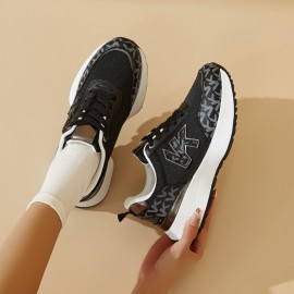 Desai Women'S Breathable Mesh Sneakers with Thick Cushioned PVC Sole - Lightweight Low-Top Lace-Up Running Shoes, All-Season Casual Outdoor Shoes in Beige & White, Ladies Sneakers, Comfortable Fabric Insole