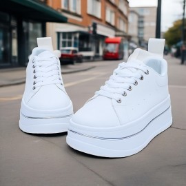 Women'S Breathable Low-Top Sneakers - Lightweight, Soft Sole Casual Shoes for Running, Fitness & Sports, Black with White Detailing, Lace-Up Closure, All-Season Comfort