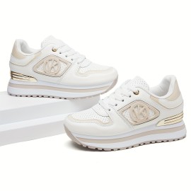 [New Thick-Soled Running Shoes] New Thick-Soled Casual Sports Running Shoes with Color Block Laces