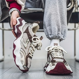 Men'S Fashion Sneakers - Casual Sports Shoes for Running, Hiking & Daily Wear, All-Season Low Top Lace-Up with Round Toe, Fabric Upper & Inner, PVC Sole, Solid Color