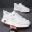 Men's All-Season Breathable White Sneakers - Casual & Sporty, Non-Slip Soft Rubber Sole, Low-Top Design with Pull Tab, Comfortable Microfiber Upper for Casual Attire