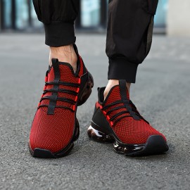 [Breathable Sneakers] Lightweight Breathable Men's Casual Sneakers | Comfortable Low-Top Streetwear Shoes with PU/Fabric Upper & TPR Sole, All-Season Versatile Lace-Up Design for Daily Wear, Sports, and Light Workouts