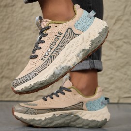 Men's Breathable Slip-Resistant Running Shoes with EVA Cushion & MD Rubber Sole - Low-Top Hiking Sneakers for All-Season Outdoor, Urban Streetwear & Casual Wear, Fabric Upper & Lining, Secure Lace-Up Design, Outdoor Adventure Footwear, Modern Athletic Footwear, Antislip Footwear, Sporty Design, Cushioned Support, Active Men