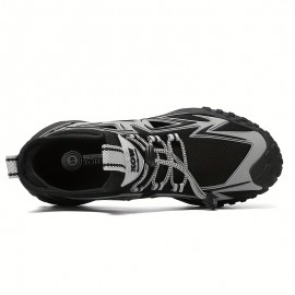 Men'S Lightweight Trail Running Shoes - All-Terrain Non-Slip Grip, Cushioned EVA/TPU Sole, Lace-Up Closure - Olive Green/Orange Accent - for Hiking, Gym, Everyday - All-Season Outdoor & Casual Shoes - Durable PVC/Fabric Upper - Ideal for Beginners & Experts, Hiking Footwear, Sporty Look, Breathable Fabric, Sporty Design, Reinforced Stitching, Fitness Enthusiasts