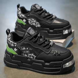 [Retro Sneakers for Men] Breathable & Lightweight Men's Retro Sneakers | Thick Sole Height Increase, Soft Comfortable Fabric & Faux Upper, Lace-Up Casual Shoes for All-Season Wear, Everyday Footwear, Modern Durable Sneakers