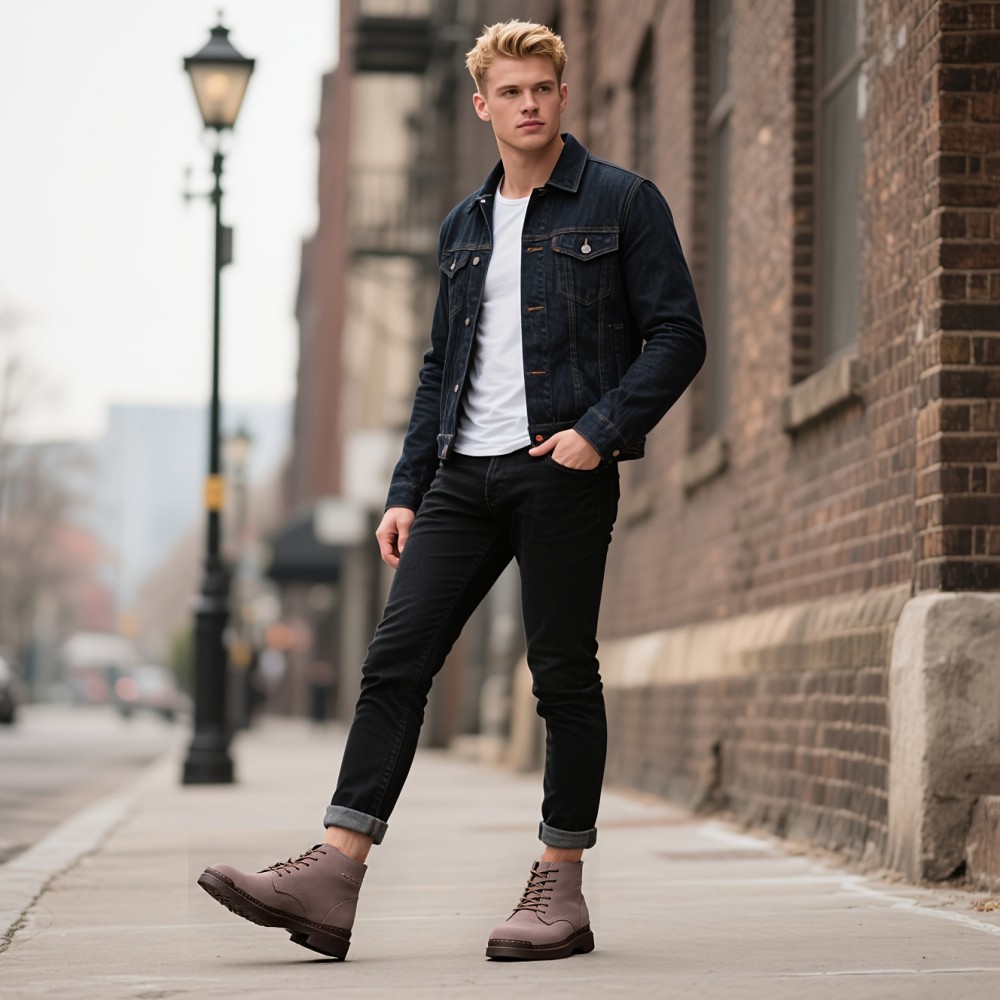 Men'S Winter Boots - Slip-Resistant Rubber Sole, Lace-Up Ankle Support, All-Season Outdoor Shoes for Hiking, Construction, Everyday - Brown Boots with Cushioned Insole - Durable Synthetic Faux Upper - Ideal for Cold Weather & Heavy Terrain, Winter Shoes, Hiking Footwear, Sporty Design, Warm Lining, Construction Workers, Casual Footwear, Retro Style, Reinforced Stitching, Slip On Driving Boot/shoe Boot, Driving Shoe, Versatile Outdoor Boot