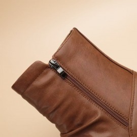 Men'S Slip-On Zipper Closure Ankle Boots - Faux Cover, Brown, Round Toe, Rubber Sole, Casual & Formal Wear, Casual Footwear | Sleek Boot Design | Durable Rubber Sole