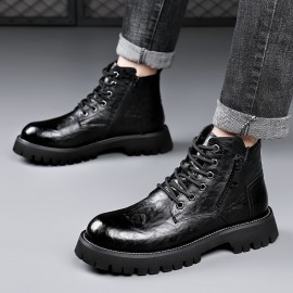 Durable Men's Casual Lace-Up Boots for Everyday Wear and Outdoor Activities - Water-Resistant and Perfect for Any Occasion