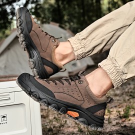 [Durable Outdoor Footwear] Men's All-Weather Italian Hiking Boots - Heavy-Duty All-Terrain Traction, Non-Slip Rubber Sole, Synthetic Short Boots for Trekking, Camping