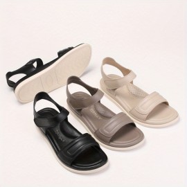 Summer Women'S Flat Sandals - Non-Slip Comfortable Beach Slippers with Adjustable Straps, Open-Toe Design & Microfiber Upper, TPR Sole for Travel, Casual & Outdoor Wear, Strappy Sandals, Comfortable Footwear, Breathable Fabric Insole