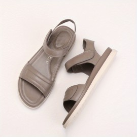 Summer Women'S Flat Sandals - Non-Slip Comfortable Beach Slippers with Adjustable Straps, Open-Toe Design & Microfiber Upper, TPR Sole for Travel, Casual & Outdoor Wear, Strappy Sandals, Comfortable Footwear, Breathable Fabric Insole