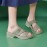 [Open-Toe Crisscross Straps] Women's Summer Sandals - Minimalist Open-Toe Ankle Strap Shoes with Cushioned Insole - Mint Green Faux Cover for Beach, Office, Casual Outfits - Non-Slip TPR Sole Everyday & Formal Footwear, Strappy Sandals, Beach Wear, Crisscross Design, Durable Comfort