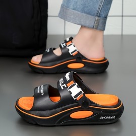 Women's Slip- Cushioned Sandals - All-Season Black & Orange Slip-On/ Closure Slippers with Arch, Breathable Open-Toe Beach Shoes for Home, Outdoor, and Light Sports - Lightweight & Durable Casual Sneakers-like Slides (Black/Orange/White) - Fashionable & Versatile for Casual Attire, Korean & Japanese Style, Anti-Smell & Anti-Slip Design, Ideal for Women, Slippers For Women, Womens Shoes, Shoes For Women