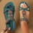 Summer Beach Sandals, Tribal Style Striped Flats for Women with Rhinestone Accents, Open Toe Slip-on, TPR Sole, Bohemian Casual Vintage Flat Heel Shoes