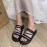 Women'S Summer Flat Sandals - Black Open Toe with Rhinestone Accents, Slip-On Design, Comfortable Faux Cover, Casual to Semi-Formal Attire