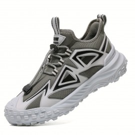 Men'S Lightweight Trail Running Shoes - All-Terrain Non-Slip Grip, Cushioned EVA/TPU Sole, Lace-Up Closure - Olive Green/Orange Accent - for Hiking, Gym, Everyday - All-Season Outdoor & Casual Shoes - Durable PVC/Fabric Upper - Ideal for Beginners & Experts, Hiking Footwear, Sporty Look, Breathable Fabric, Sporty Design, Reinforced Stitching, Fitness Enthusiasts