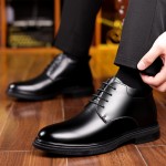 Men's Classic Solid Color Ankle Boots - Lace-Up Walking Shoes with Microfiber Synthetic Upper, Fabric Inner & Insole, Rubber Sole - Business Casual Footwear M1031-2