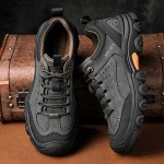 [Durable Outdoor Footwear] Men's All-Weather Italian Hiking Boots - Heavy-Duty All-Terrain Traction, Non-Slip Rubber Sole, Synthetic Short Boots for Trekking, Camping