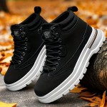 Men's All-Season Heavy-Duty  Ankle Boots - All-Terrain Traction PVC Sole, Round Toe Hiking Boots for Outdoor, Casual & Casual Attire - All-Season Winter/Spring/Fall Boots (Compatible with Thick/Heavy Footwear)