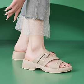[Open-Toe Crisscross Straps] Women's Summer Sandals - Minimalist Open-Toe Ankle Strap Shoes with Cushioned Insole - Mint Green Faux Cover for Beach, Office, Casual Outfits - Non-Slip TPR Sole Everyday & Formal Footwear, Strappy Sandals, Beach Wear, Crisscross Design, Durable Comfort