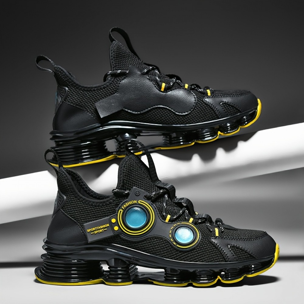 [Lightweight Sneakers] Vaan los Men's Lightweight Running Sneakers | Breathable Mesh Upper, Shock-Absorbing Blade Sole, Stylish Outdoor Sneakers for All Seasons, Casual & Sporty Design, Breathable Running Shoes | Lowtop Sneakers | Shockabsorbing Design - Red